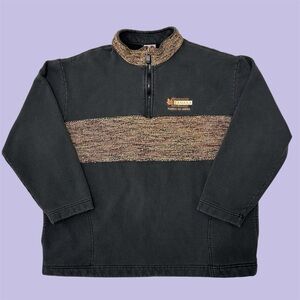 Vintage 90s Cityscape 1/4 Zip Canada Fairmont Hot Springs Textured Sweater XL